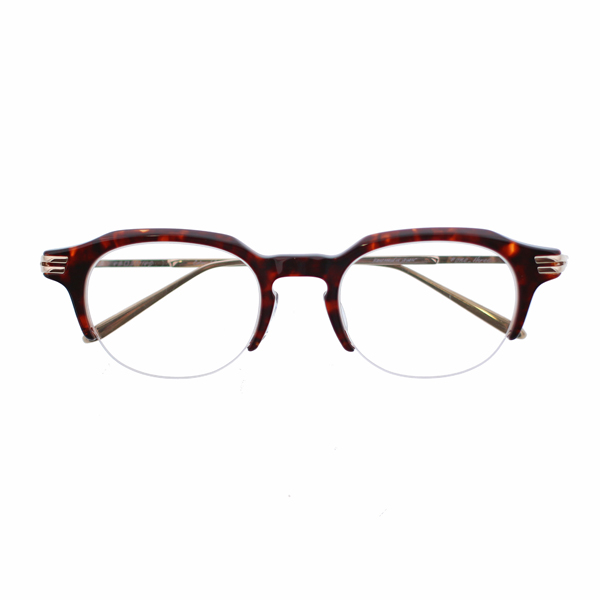 【One/Three Compound Frame】 cft-02 12（レッドデミ×ゴールド） メガネ