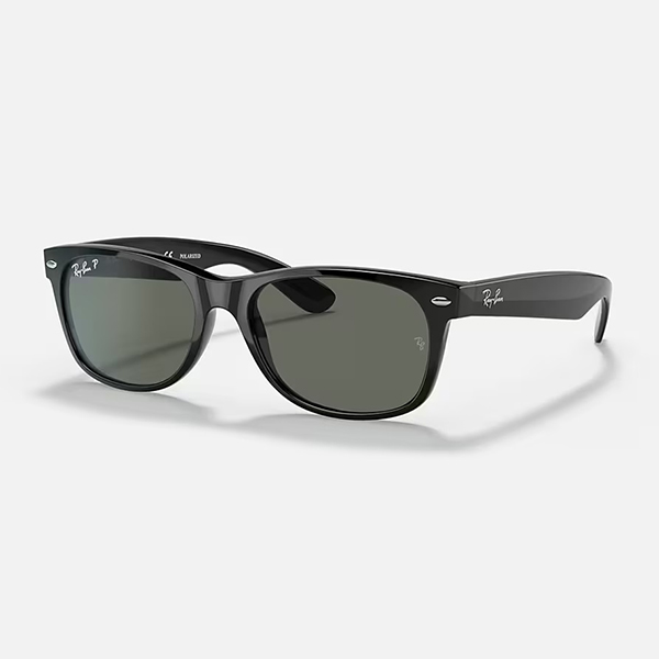 【Ray-Ban】 NEW WAYFARER CLASSIC ニューウェイファーラークラシック RB2132F 901/58 ブラック/ポラライズドグリーンクラシック G-15 偏光レンズ フルフィット サングラス 55サイズ