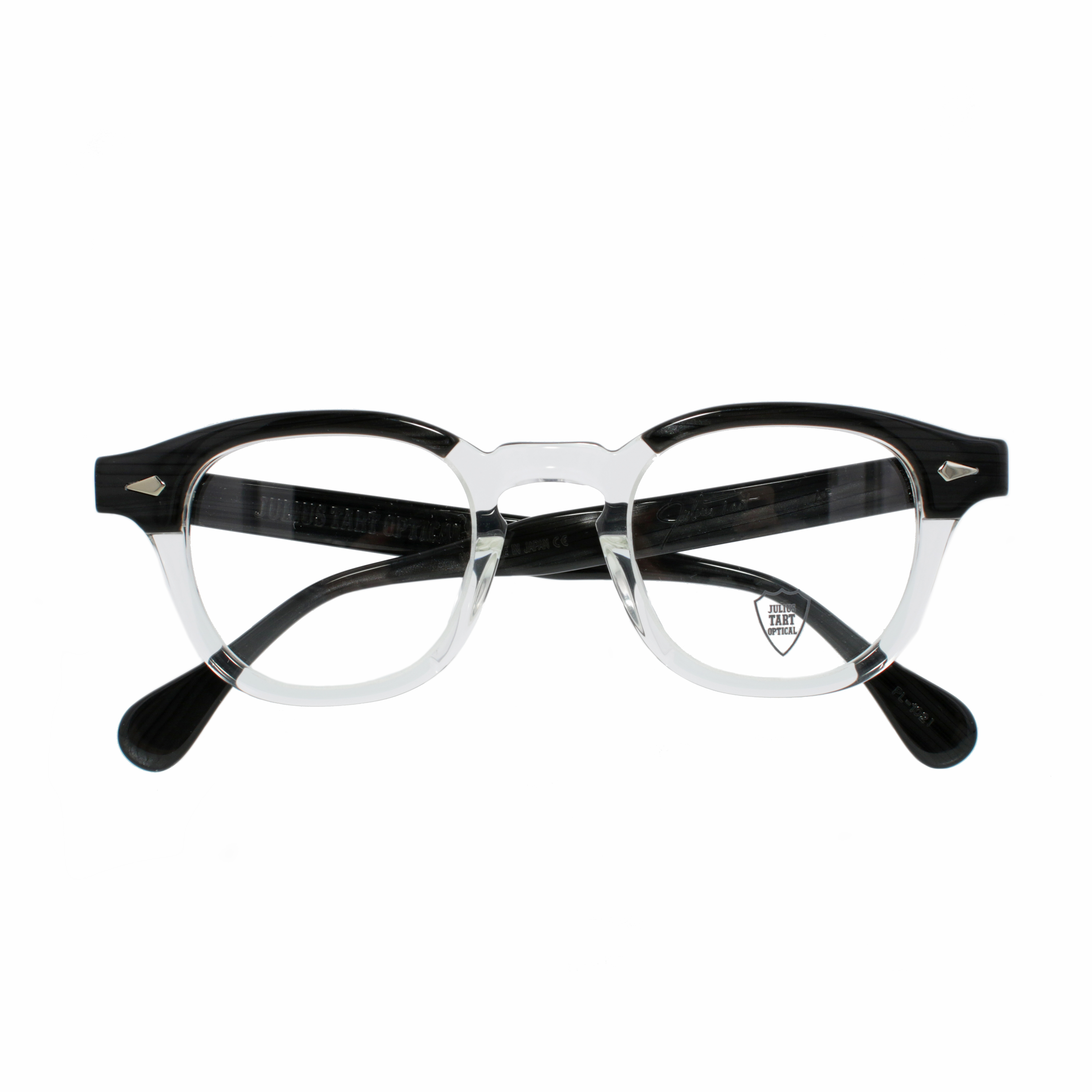 【JULIUS TART OPTICAL】 AR46/24-I（Black Wood Clear） メガネ 46サイズ（ブリッジ24mm）