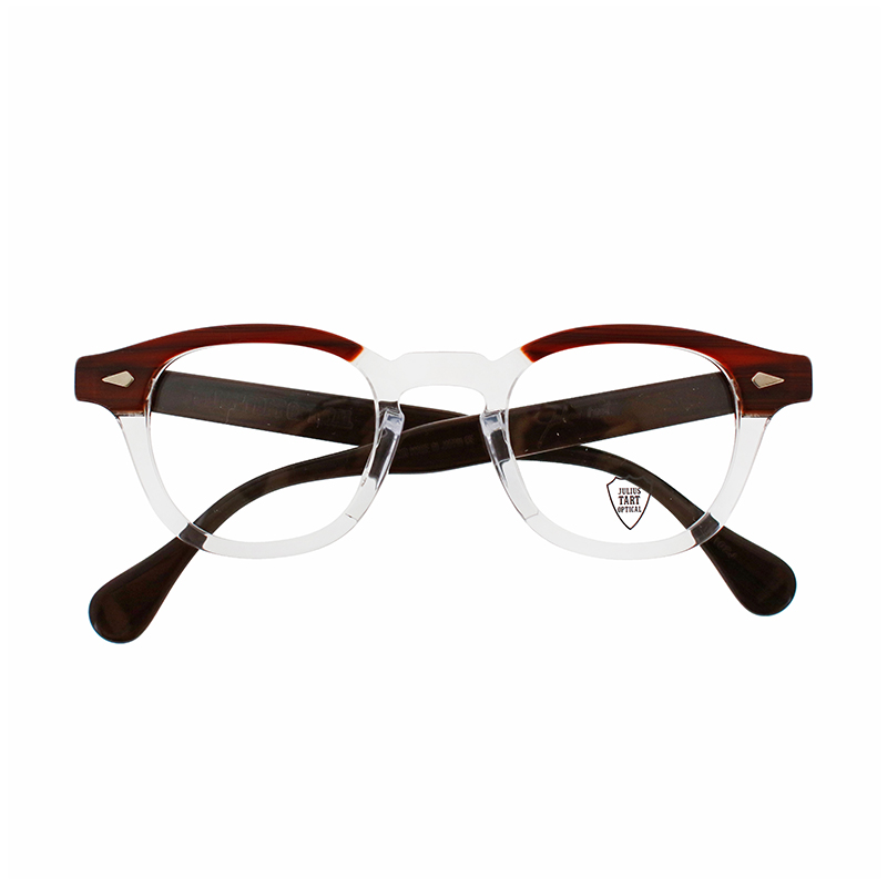 【JULIUS TART OPTICAL】 AR46/24-J（Red Wood Clear） メガネ 46サイズ（ブリッジ24mm）