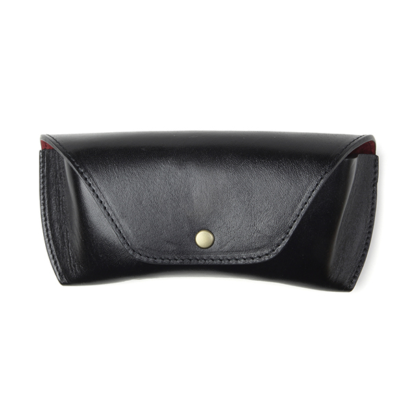 【DIFFUSER】 OIL LEATHER EYEWEAR CASE SG1076A（Black&Dark Red） オイルレザー眼鏡ケース