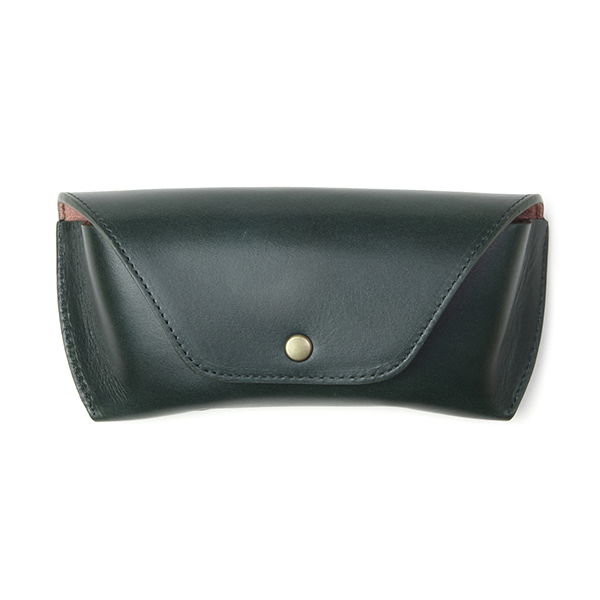 【DIFFUSER】 OIL LEATHER EYEWEAR CASE SG1076D（Dark Green&Pink） オイルレザー眼鏡ケース