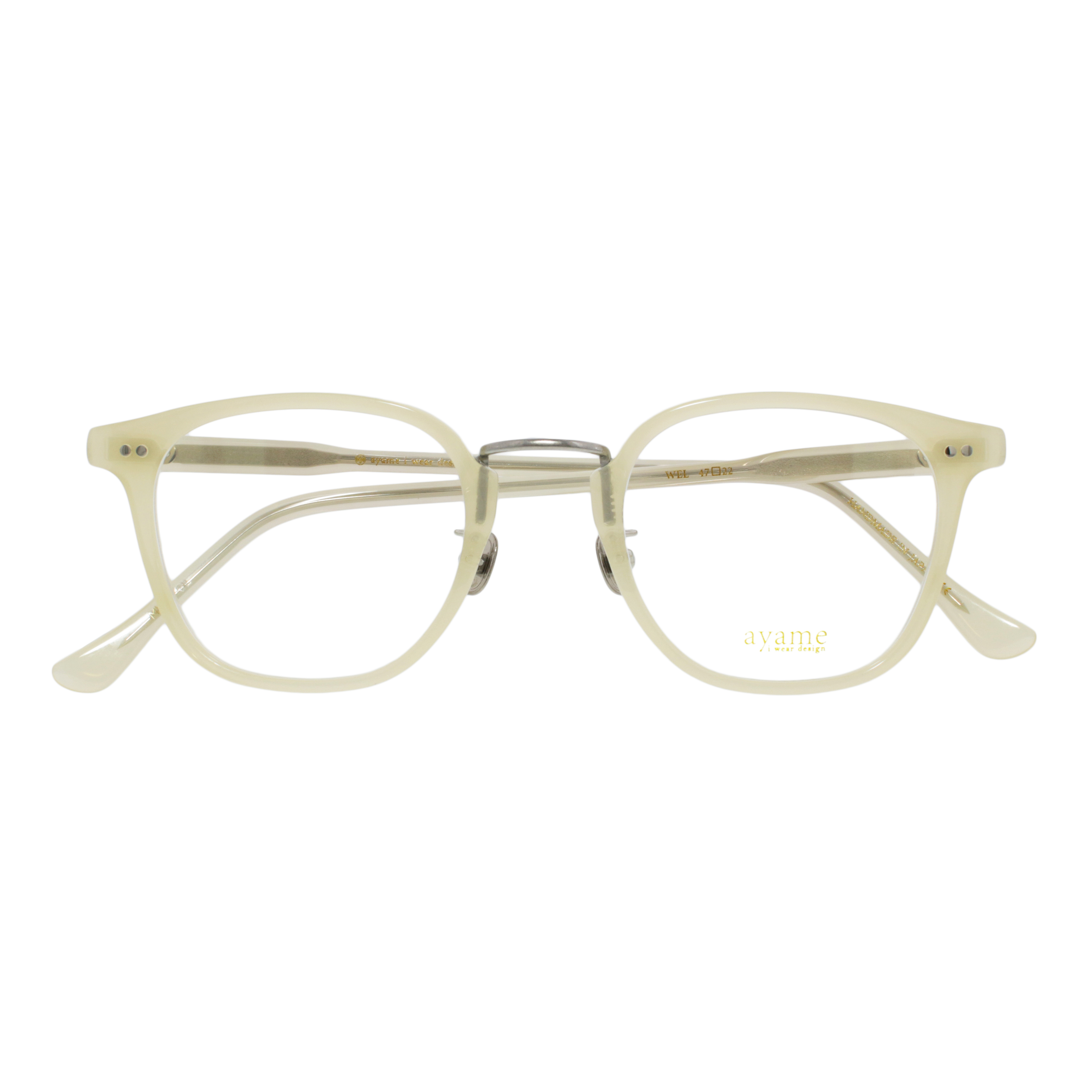【ayame】 WEL47 ウェル47 MWH（Milky White） 47サイズ メガネ
