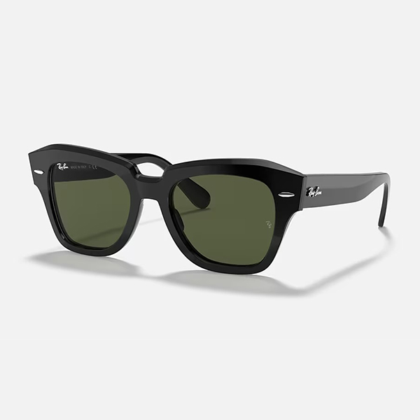 【Ray-Ban】 STATE STREET ステートストリート RB2186 901/31 ブラック/グリーン サングラス 49サイズ
