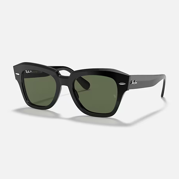 【Ray-Ban】 STATE STREET ステートストリート RB2186 901/58 ブラック/グリーンポラライズド 偏光サングラス 49サイズ