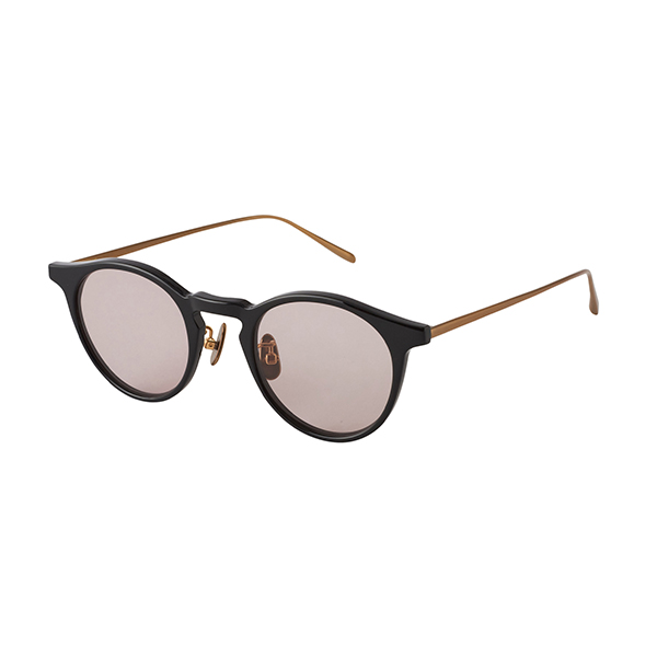 【A.D.S.R.】 COLIN コリン 01a（Shiny Black/Antique Gold） レンズカラー：Lt.Brown （付属交換レンズ：Clear） サングラス