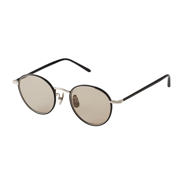 【A.D.S.R.】 CAMERON キャメロン 02c（Shiny Black/Silver） レンズカラー：Lt.Brown （付属交換レンズ：Clear） サングラス