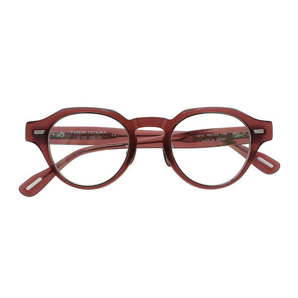 【YUICHI TOYAMA.】 U-129 DFW 02（Red brown/Silver） メガネ