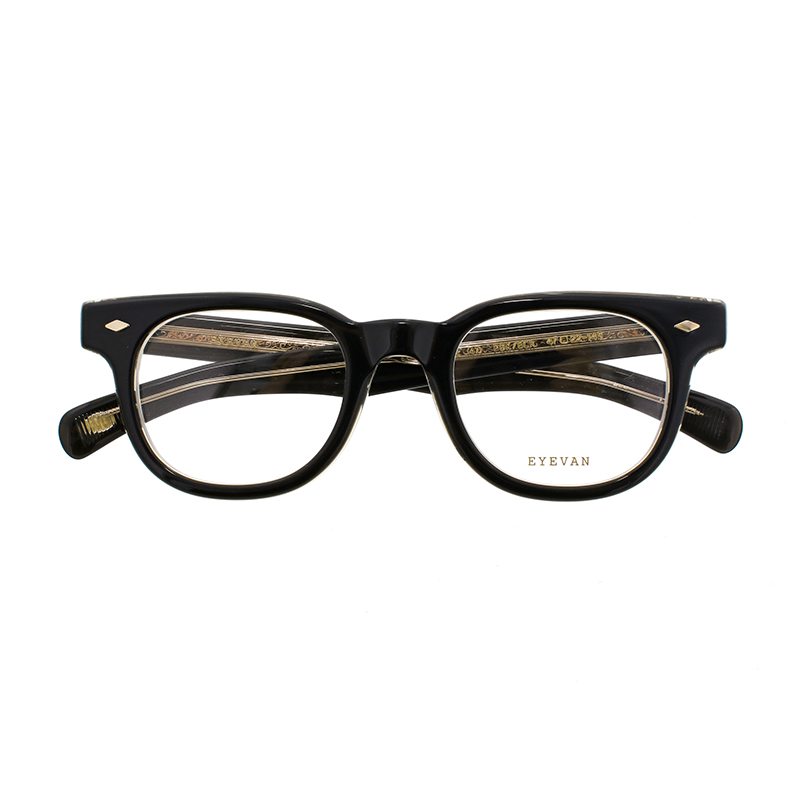 【EYEVAN】 Cadet（47） カデット47 PBK/ECR（PIANO BLACK/ECRU） 47サイズ メガネ