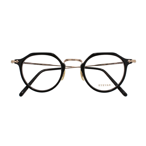 【EYEVAN】 CAPSULE COLLECTION E-0511 PBK/G（PIANO BLACK/GOLD） メガネ
