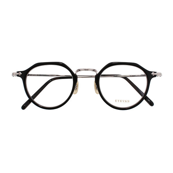 【EYEVAN】 CAPSULE COLLECTION E-0511 PBK/S（PIANO BLACK/SILVER） メガネ