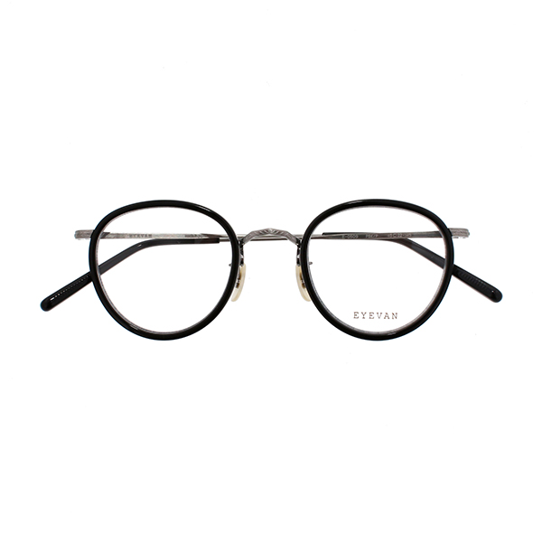 【EYEVAN】 CAPSULE COLLECTION E-0509 PBK/P（PIANO BLACK/PEWTER） メガネ 45サイズ