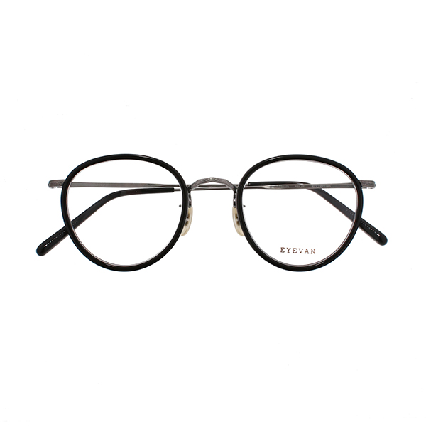 【EYEVAN】 CAPSULE COLLECTION E-0509（47） PBK/P（PIANO BLACK/PEWTER） メガネ 47サイズ