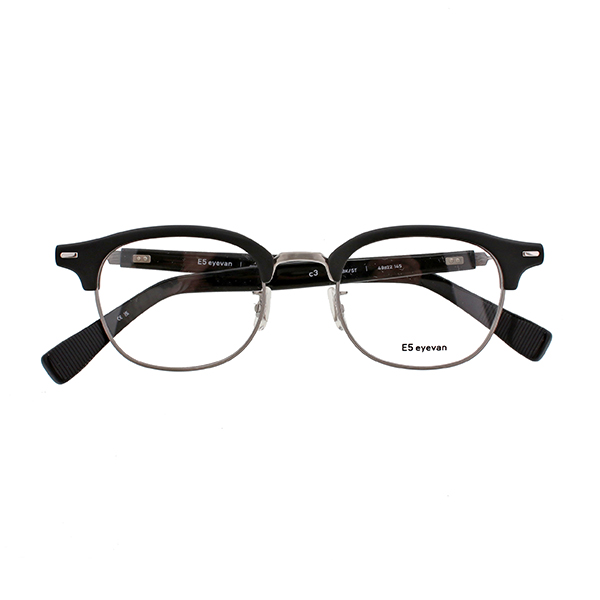 【E5 eyevan】 c3 MBK/ST（Mat Black/Shirring Titanium） メガネ