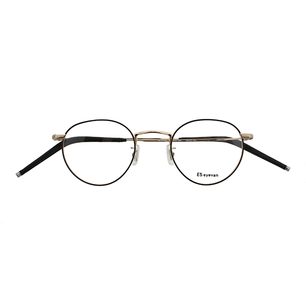 【E5 eyevan】 m10（45） MBKWG/WG（Mat Black/White Gold/White Gold） メガネ 45サイズ