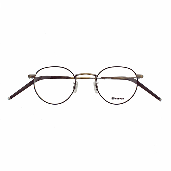 【E5 eyevan】 m10（45） MBRAG/AG（Mat Brown/Antique Gold/Antique Gold） メガネ 45サイズ