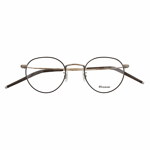 【E5 eyevan】 m10（47） MBRAG/AG（Mat Brown/Antique Gold/Antique Gold） メガネ 47サイズ