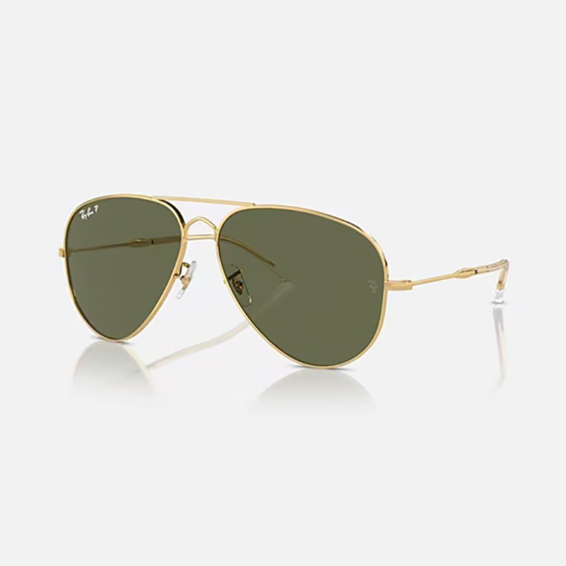 【Ray-Ban】 OLD AVIATOR RB3728 001/58 ポリッシュアリスタゴールド/グリーン 偏光レンズ サングラス 58サイズ