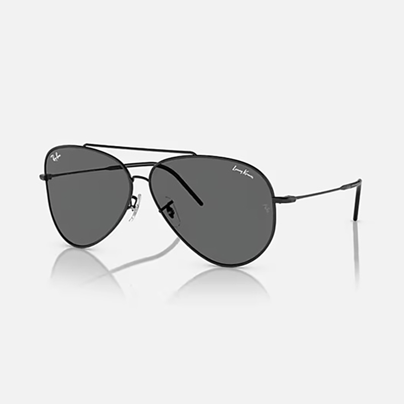 【Ray-Ban】 LENNY KRAVITZ X AVIATOR REVERSE  RBR0101S 002/GR ブラック/ダークグレー サングラス 62サイズ