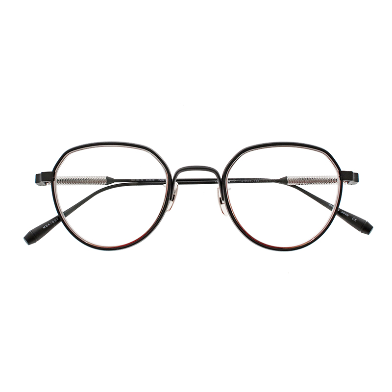 【THE WHITE SCREEN】 Helix(47) ヘリックス47 MBK/DSV（Mat Black/Dark Silver） メガネ 47サイズ