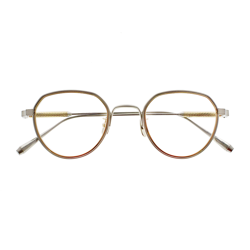 【THE WHITE SCREEN】 Helix(47) ヘリックス47 SSV/LGD（Shirring Silver/Light Gold） メガネ 47サイズ