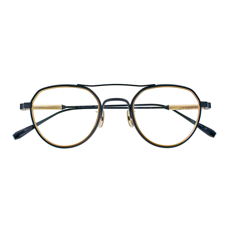 【THE WHITE SCREEN】 Helix2(47) ヘリックス2 47 MNV/LGD（Mat Navy/Light Gold） メガネ 47サイズ