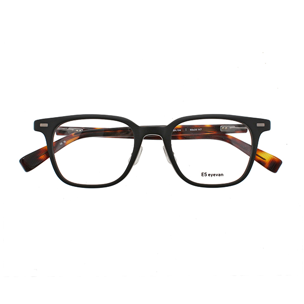 【E5 eyevan】 p18 MBK/DM（Mat Black/Dark Demi） メガネ