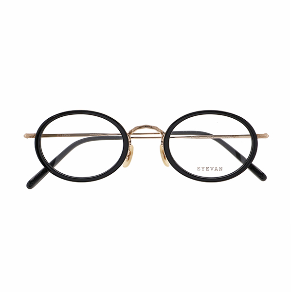 【EYEVAN】 CAPSULE COLLECTION E-0516 PBK/G（PIANO BLACK/GOLD） メガネ