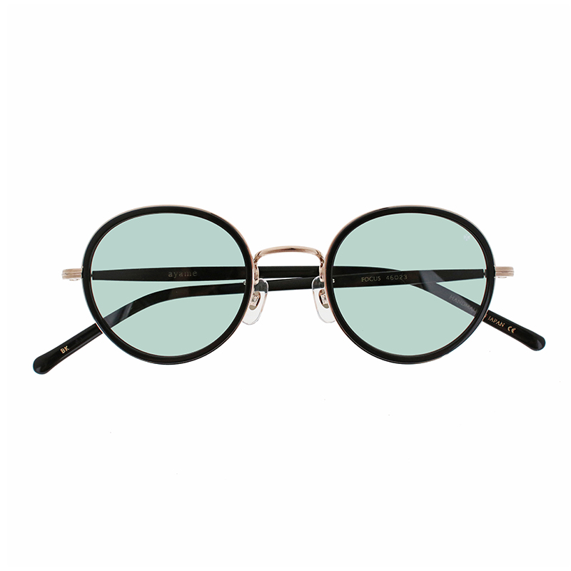 【ayame】 FOCUS フォーカス BK（Black） レンズカラー：Light Green サングラス