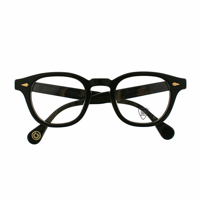 【JULIUS TART OPTICAL】 AR48/24-A/G（Black/Gold Rivet） メガネ 48サイズ（ブリッジ24mm）