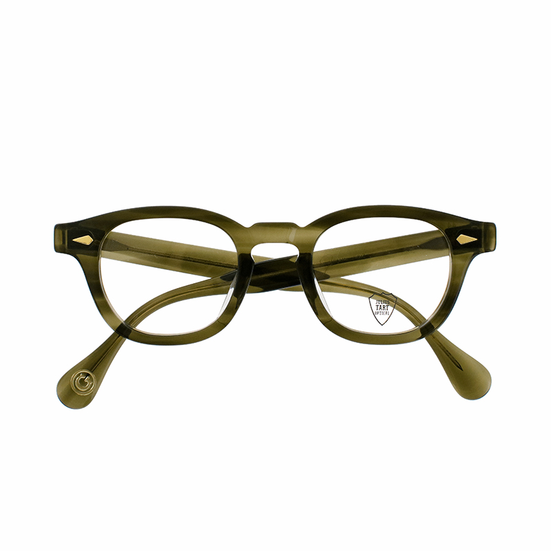 【JULIUS TART OPTICAL】 AR44/22-SP/G（Olive Green Sasa/Gold Rivet） メガネ 44サイズ（ブリッジ22mm）
