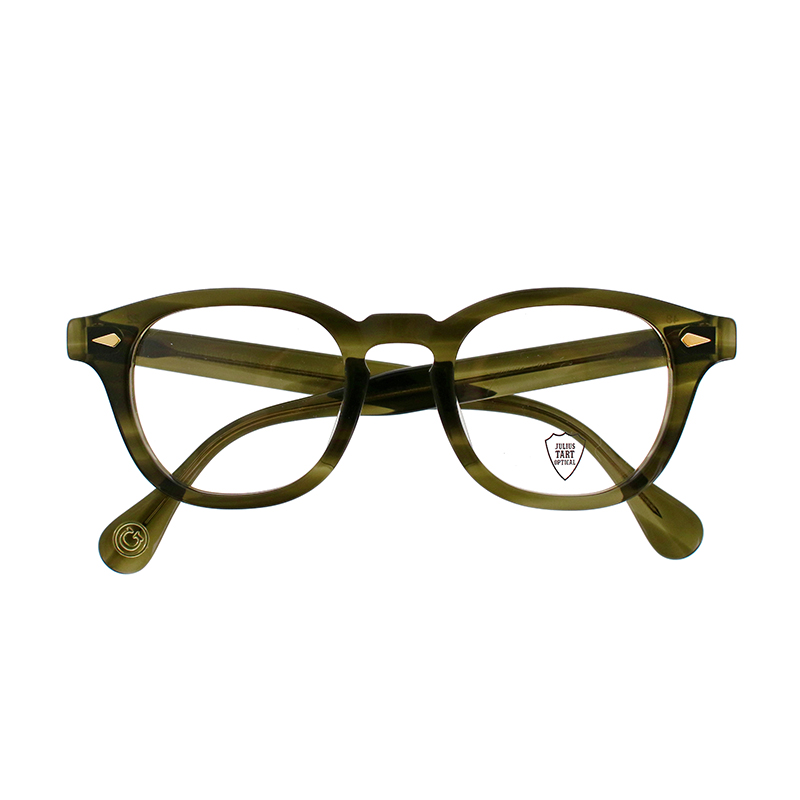 【JULIUS TART OPTICAL】 AR48/22-SP/G（Olive Green Sasa/Gold Rivet） メガネ 48サイズ（ブリッジ22mm）
