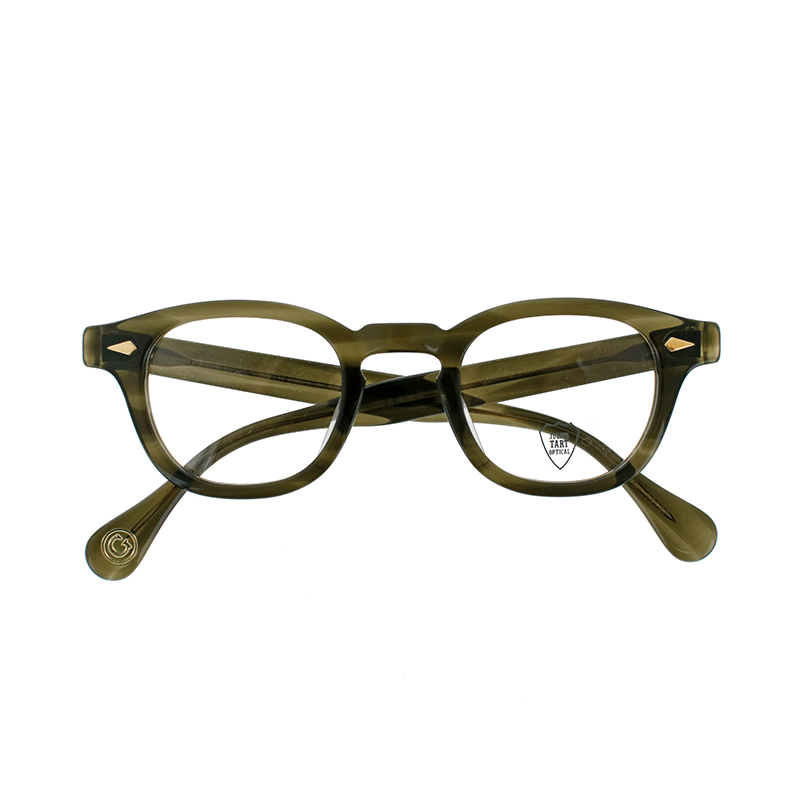 【JULIUS TART OPTICAL】 AR44/24-SP/G（Olive Green Sasa/Gold Rivet） メガネ 44サイズ（ブリッジ24mm）