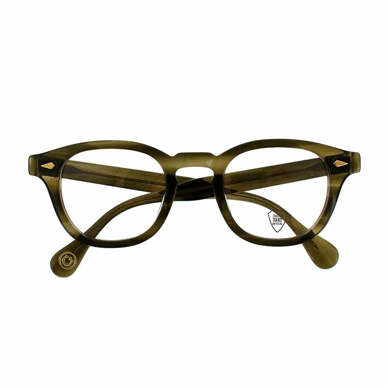 【JULIUS TART OPTICAL】 AR48/24-SP/G（Olive Green Sasa/Gold Rivet） メガネ 48サイズ（ブリッジ24mm）
