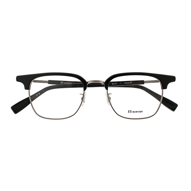 【E5 eyevan】 c6 BK/ST（Black/Shirring Titanium） メガネ