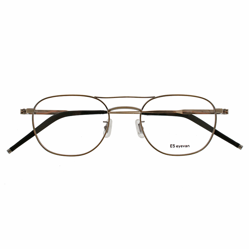 【E5 eyevan】 ｍ18 AG/WG（Antique Gold/White Gold） メガネ