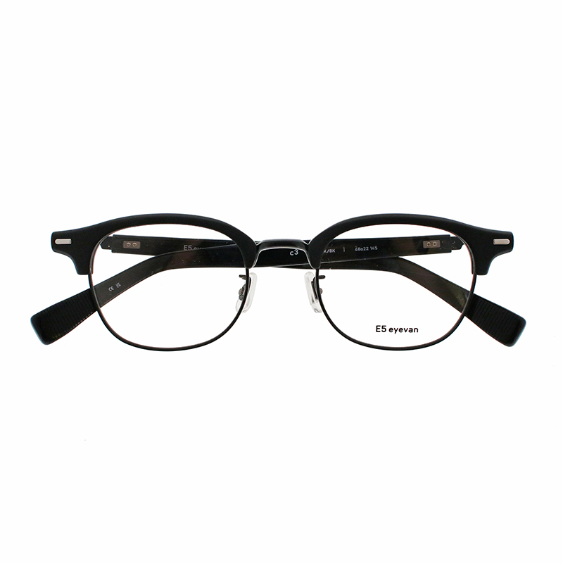【E5 eyevan】 c3 MBK/BK（Matte Black/Black） メガネ