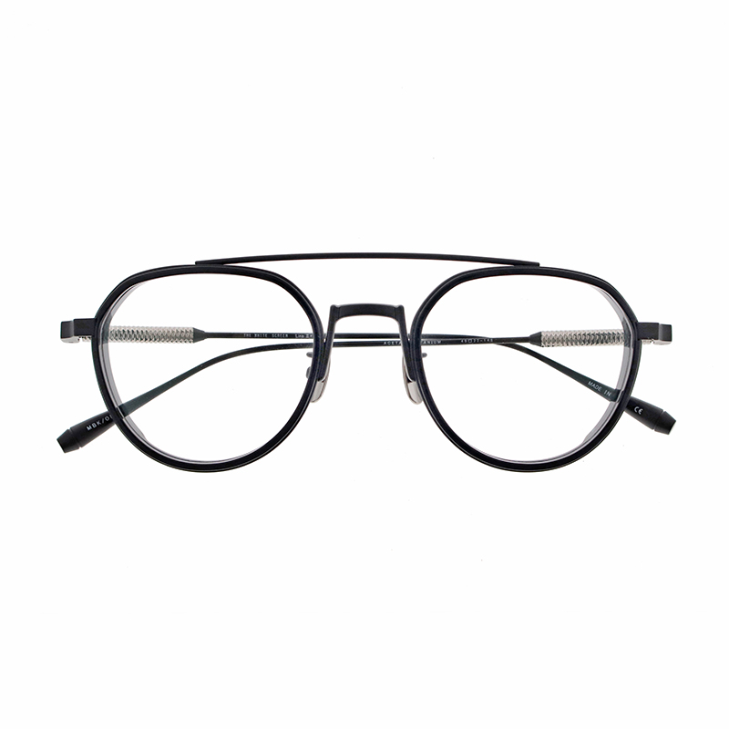 【THE WHITE SCREEN】 Line2+ ライン2プラス MBK/OBK（Matte Black/Obsidian Black） メガネ