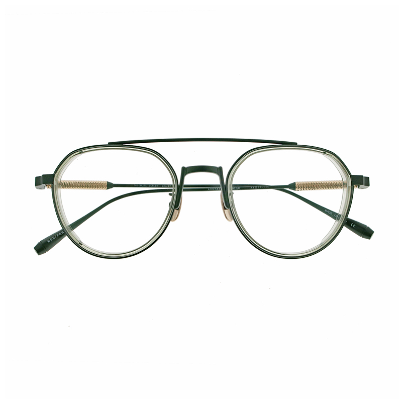 【THE WHITE SCREEN】 Line2+ ライン2プラス MGN/PGN（Matte Green/Pale Green） メガネ