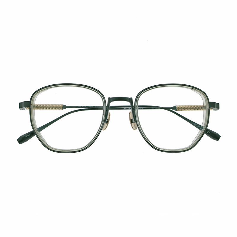 【THE WHITE SCREEN】 Corner+ コーナープラス MGN/PGN（Matte Green/Pale Green） メガネ