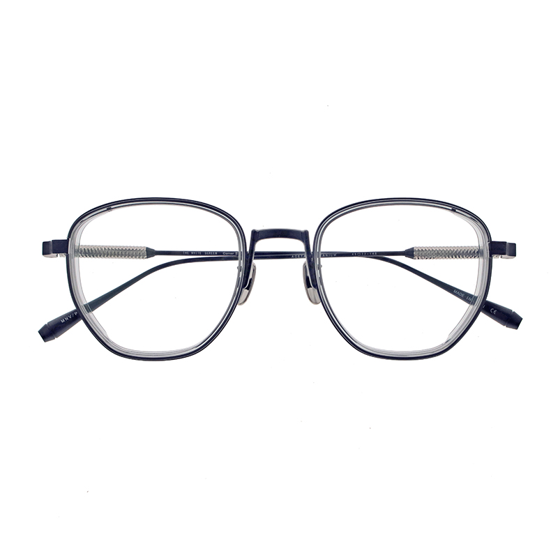 【THE WHITE SCREEN】 Corner+ コーナープラス MNV/PBL（Matte Navy/Pale Blue） メガネ