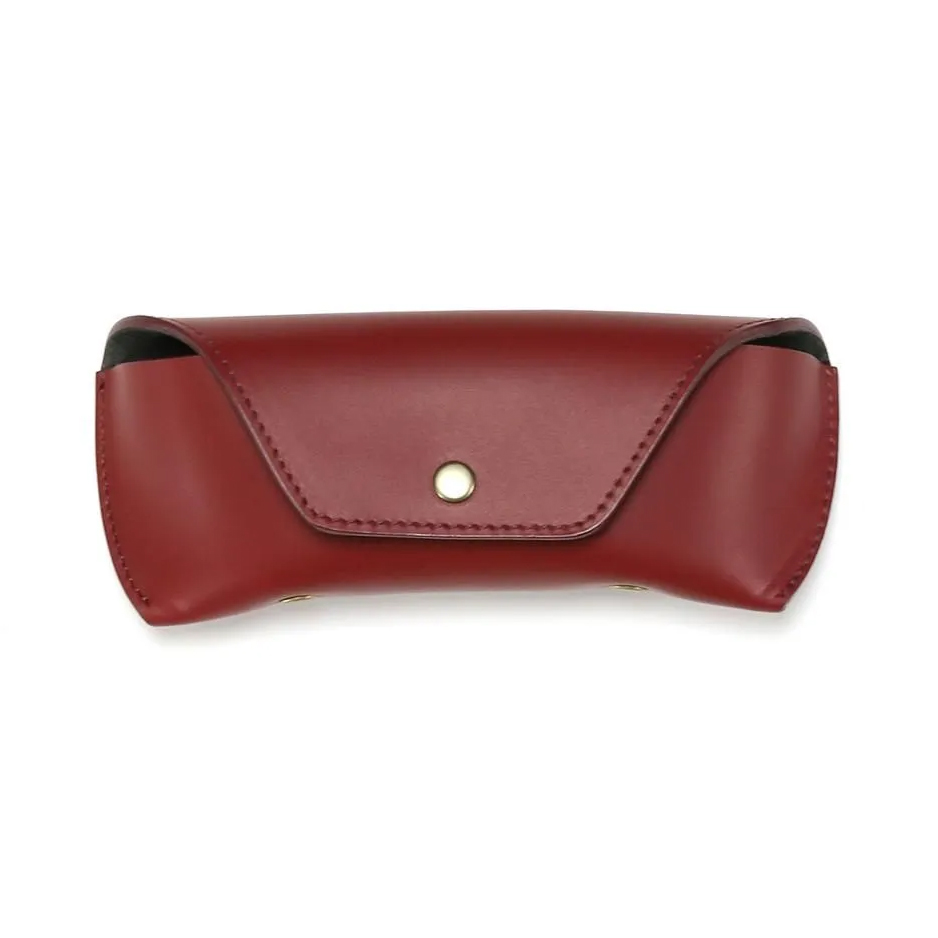 【DIFFUSER】 SMOOTH LEATHER EYEWEAR CASE-S SG1174D（Red&Dark Khaki） スムースレザー眼鏡ケース