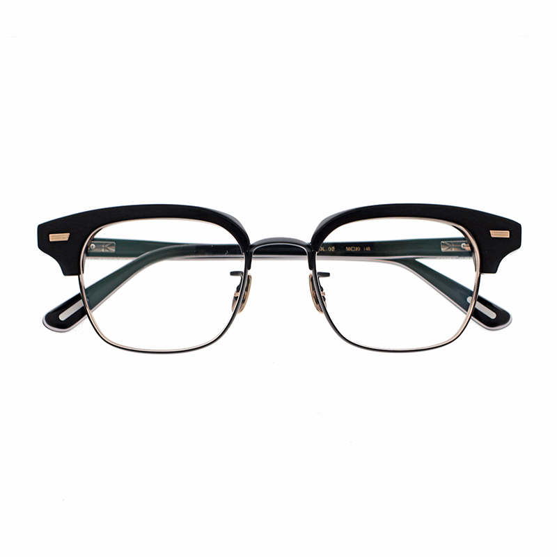 【YUICHI TOYAMA:5】 FORT GREENE フォートグリーン 02（Black/Matt black+White gold） メガネ