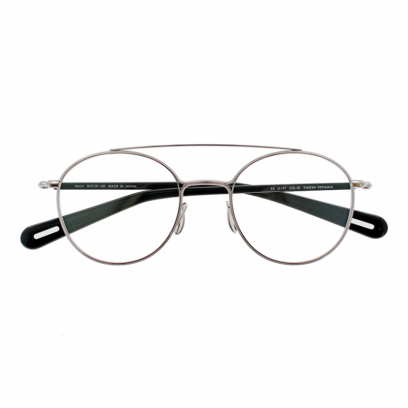 【YUICHI TOYAMA.】 U-177 Aaron 02（Silver/Black） メガネ