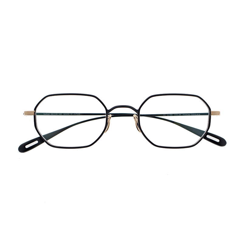 【YUICHI TOYAMA.】 U-180 Nathan 04（Matt black/White gold） メガネ