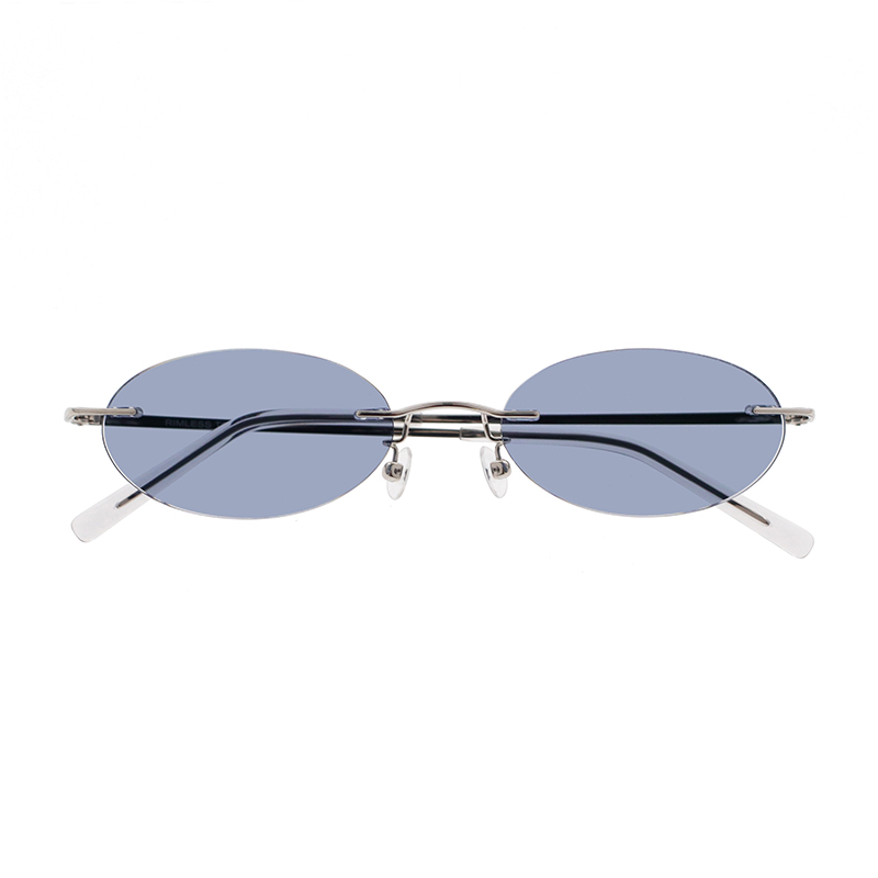 【RIMLESS TOKYO】 04 SV（Silver） レンズカラー：Cobalt サングラス