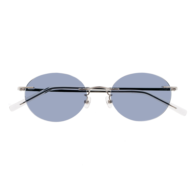 【RIMLESS TOKYO】 05 SV（Silver） レンズカラー：Cobalt サングラス