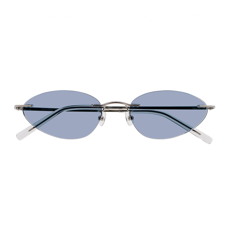 【RIMLESS TOKYO】 06 SV（Silver） レンズカラー：Cobalt サングラス