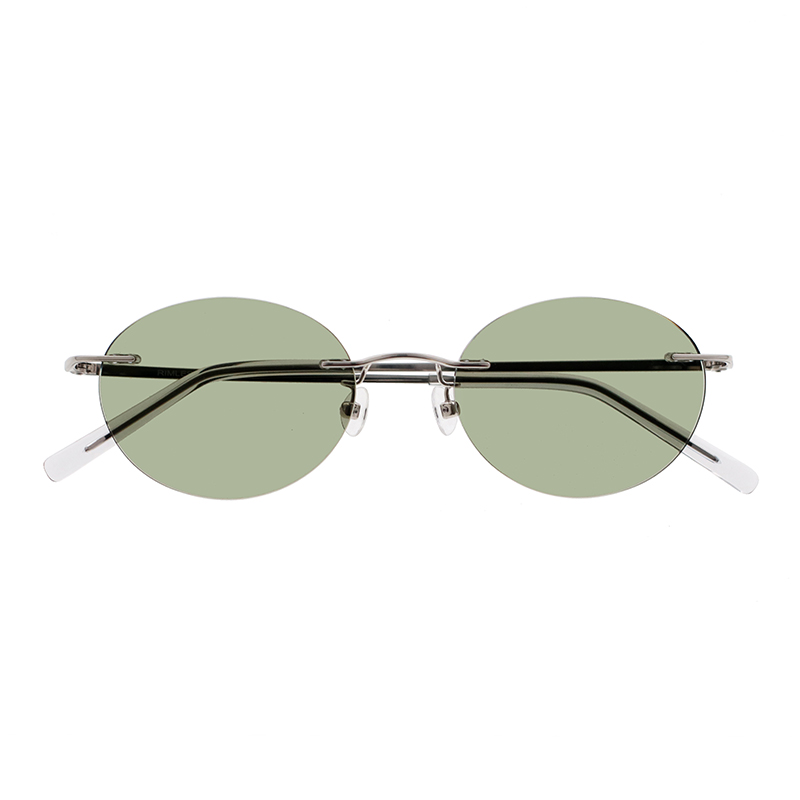 【RIMLESS TOKYO】 05 SV（Silver） レンズカラー：Moss サングラス