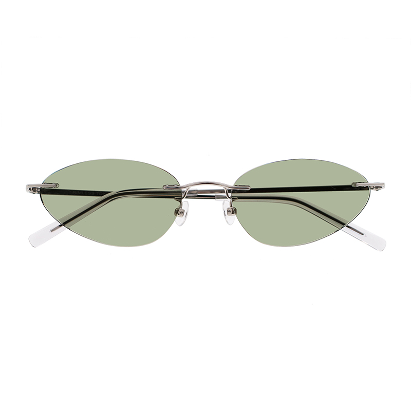 【RIMLESS TOKYO】 06 SV（Silver） レンズカラー：Moss サングラス